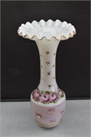 Fenton Consolidated Charleton Rose Painted Vase