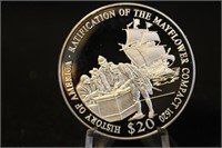 2000 Liberia $20 Silver Coin