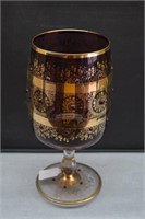 Venetian(Murano?)Gilded & Jeweled Amethyst Glass