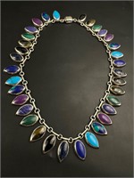 Vintage Sterling  Taxco Mexico Necklace gemstone