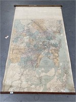 Large Sydney & Suburbs Hanging Canvas Map.