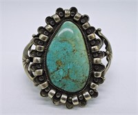 Vintage Sterling Turquoise Cuff