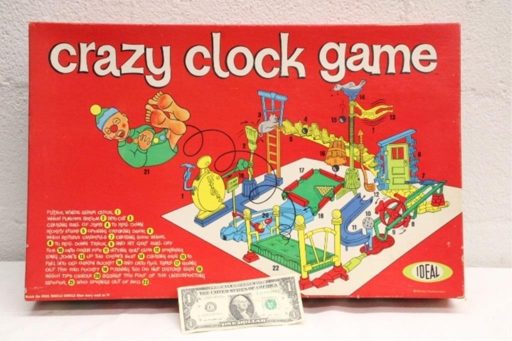 1964 CRAZY CLOCK GAME BY IDEAL