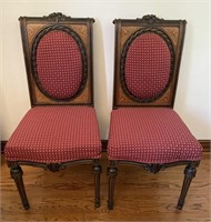 Hand Carved Inlay High Back Side Chairs