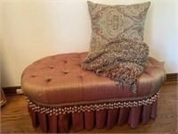 Cox Custom Red Ottoman w/ Pillow & Throw