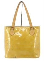 Louis Vuitton Yellow Vernis Houston Handbag