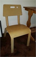 Child's wood chair. 13" x 16.5" x 24" high