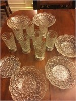 Clear glass lot #1 - 8 Whitehall glasses and veges