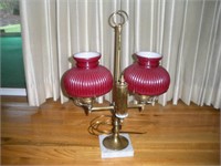 Brass & Marble Table Lamp   20 Inches Tall