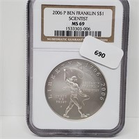 NGC 2006-P MS69 Ben Franklin $1 Dollar