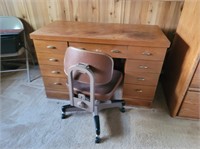 Vintage Desk With Contents & Chair