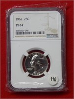 1962 Washington Silver Quarter NGC PF67