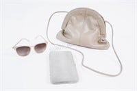 Leather Shoulder Bag , Fossils Sunglasses, Phone