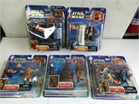 (5) Star Wars Figures Sealed Yoda, Obi-Wan Kenobi