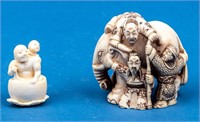 Japanese Netsuke Ivory & Small Ivory Figure