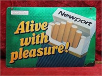 Plastic Newport cigarette sign. Double sided.