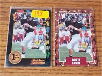 Two Brett Favre Rookie cards Green Bay Packers