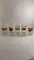 5 French Fruit Glasses