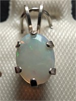 $100 Silver 1.29G, Genuine Opal, 7X5Mm Pendant