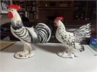 2 Vintage Ceramic Chickens