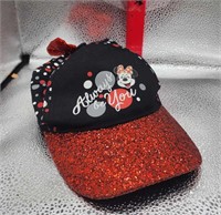 Minnie Mouse Ball Cap with Glitter Brim