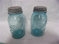 2 Blue Ball Quart Mason Jars