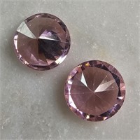 10 Ct Faceted Pink Zircon Gemstones Pair of 2 Pcs,