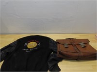 Vintage Hard Rock café jacket, leather bag.
