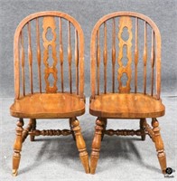 Pair of Spindle Back Dining Chairs