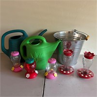 Metal Bucket, Plastic Watering Cans ++