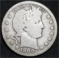 1900-P Barber Silver Quarter