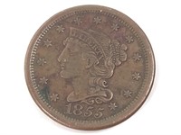 1855 Large Cent, Slanted 5's
