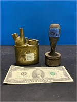 Brass incense burner and stamp
