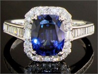 14k Gold 3.00 ct Sapphire & Diamond Ring