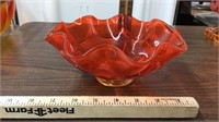 Red/orange Viking double ruffle bowl