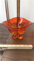 Viking 3 foil flared footed bowl, Orange
