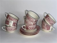 Currier & Ives Cups and Saucers