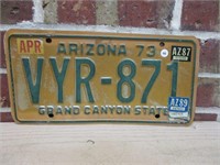 1973 Arizona Vintage License Plate