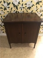 Vintage Wood Record Cabinet