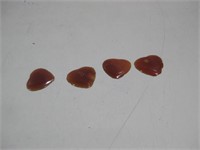 Four Heart Cabochons Stones