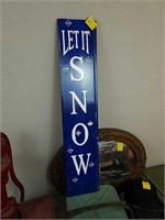 Let it snow wood sign 34x7