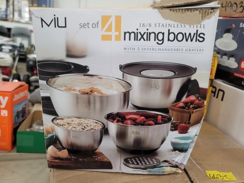Miu Stainless Steel Mixing Bowl with Graters, Set of 8
