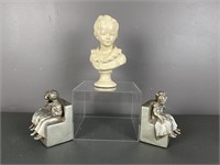 Vintage Bust and Bookends