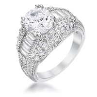 Sparkling 2.63ct White Sapphire Cocktail Ring