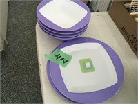 purple plastic dishes