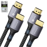 Stouchi 8K HDMI Cable 2.1 2-Pack 10FT, ?Certified?