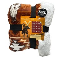 $48 authentic Yellowstone Sherpa throw blanket