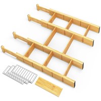 SpaceAid Bamboo Drawer Dividers with Inserts and
