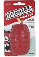 Dogzilla Treat Pod Toy, Red, Medium to large