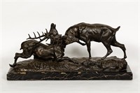 After T. Cartier, "Battle of the Stags" Sculpture